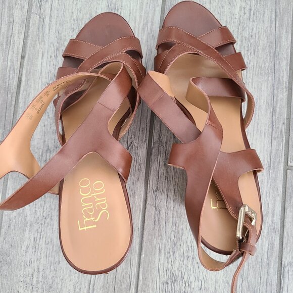 Franco Sarto women's brown espadrille wedges heels size 8 - Picture 7 of 12